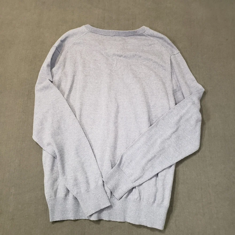 St. John's Bay V-Neck Sweater Mens XL Blue Heather Recycled Polyester NWT